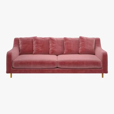 Habitat Swift Dusty Pink Velvet 3 Seater Sofa, Pink