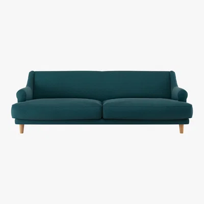 Habitat Townsend Teal Green Tweed Wool Mix 4 Seater Sofa, Green
