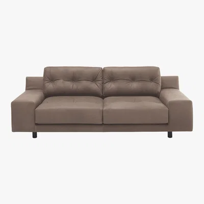 Habitat Hendricks Light Brown Luxury Leather 3 Seater Sofa, Brown