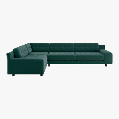 Habitat Hendricks Emerald Green Velvet Right Arm Corner Sofa, Green
