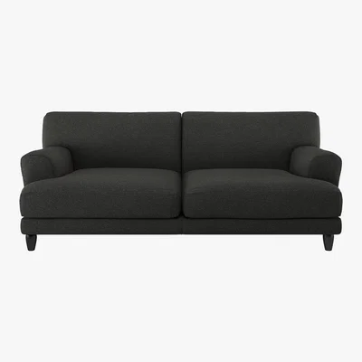 Habitat Askem Charcoal Grey Linen Mix 3 Seater Sofa, Charcoal