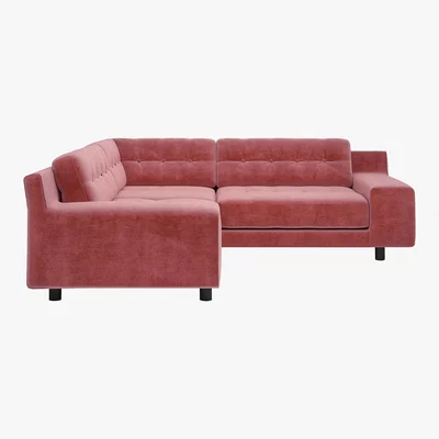 Habitat Hendricks 3 Seat Dusty Rose Right Hand Corner Sofa, Dusty Rose