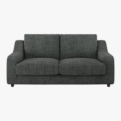 Habitat Slope Charcoal Grey Italian Woven 2 Seat Sofa, Charcoal
