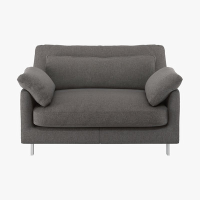 Habitat Cuscino Charcoal Grey Tweed Wool Mix Compact Sofa, Charcoal