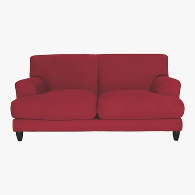 Habitat Askem Red Brushed Cotton 2 Seater Sofa, Red