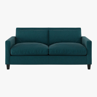 Habitat Chester Teal Green Tweed Wool Mix 2 Seater Sofa, Green
