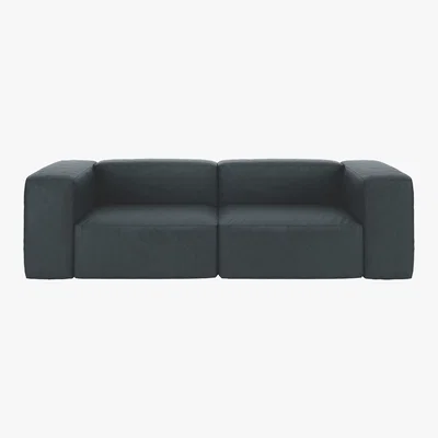 Habitat Opollo Dark Grey Luxury Leather 4 Seater Sofa, Grey