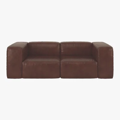 Habitat Opollo Tan Leather 3 Seater Sofa, Tan