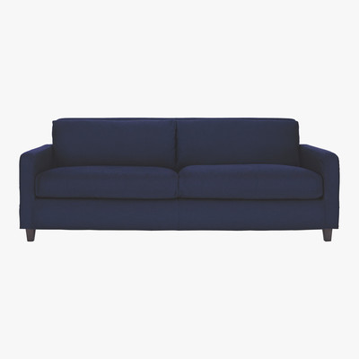 Habitat Chester Dark Blue FaBric 3 Seater Sofa, Dark Stained Feet, Blue