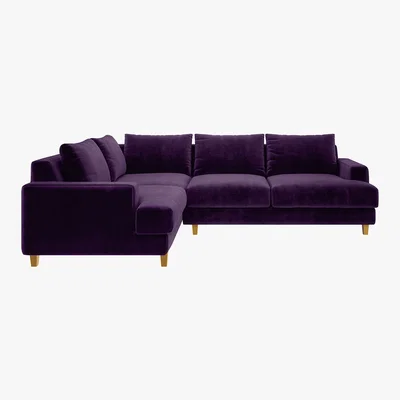 Habitat Wiltons Purple Velvet Right Hand Corner Sofa, Purple