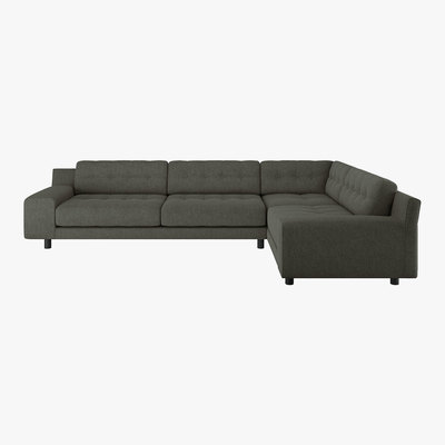 Habitat Hendricks Charcoal Grey FaBric Left-Arm Corner Sofa, Charcoal