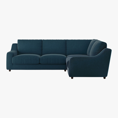 Habitat Slope Navy Blue Wool Tweed Left Arm Corner Sofa, Navy