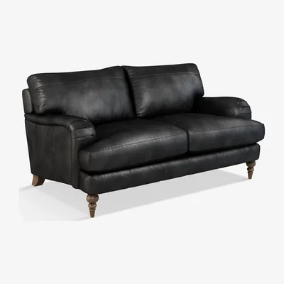 John Lewis John Lewis & Partners Otley Medium 2 Seater Leather Sofa, Dark Leg
