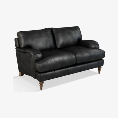 John Lewis John Lewis & Partners Otley Small 2 Seater Leather Sofa, Dark Leg