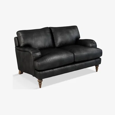 John Lewis John Lewis & Partners Otley Small 2 Seater Leather Sofa, Dark Leg