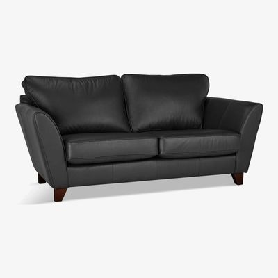 John Lewis John Lewis & Partners Oslo Leather Medium 2 Seater Sofa, Dark Leg