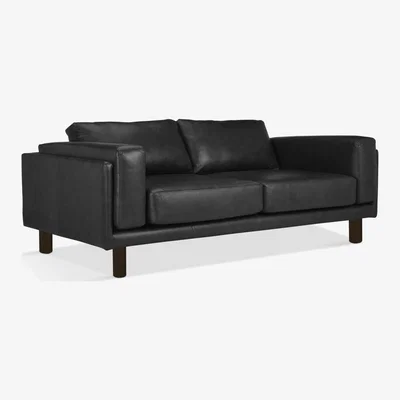 John Lewis Design Project by John Lewis No.002 Grand 4 Seater Leather Sofa, Dark Leg