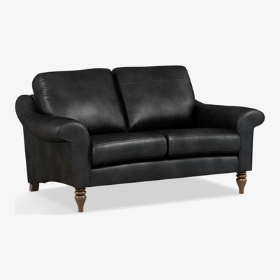 John Lewis John Lewis & Partners Camber Small 2 Seater Leather Sofa, Dark Leg
