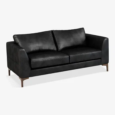 John Lewis John Lewis & Partners Belgrave Medium 2 Seater Leather Sofa, Dark Leg