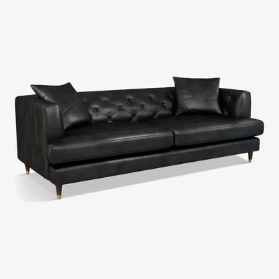 John Lewis John Lewis & Partners Chester Grand 4 Seater Leather Sofa, Dark Leg