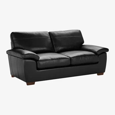John Lewis John Lewis & Partners Camden Large 3 Seater Leather Sofa, Dark Leg