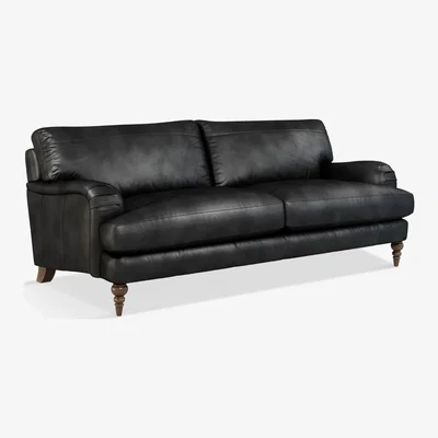 John Lewis John Lewis & Partners Otley Grand 4 Seater Leather Sofa, Dark Leg