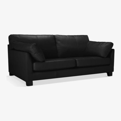 John Lewis John Lewis & Partners Ikon Large 3 Seater Leather Sofa, Dark Leg