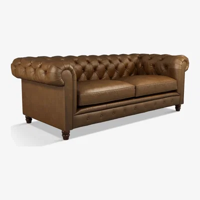 John Lewis Halo Earle Chesterfield Large 3 Seater Leather Sofa