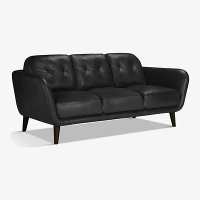 John Lewis House by John Lewis Arlo Large 3 Seater Leather Sofa, Dark Leg