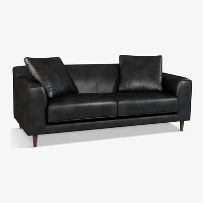 John Lewis John Lewis & Partners Billow Grand 4 Seater Leather Sofa, Dark Leg