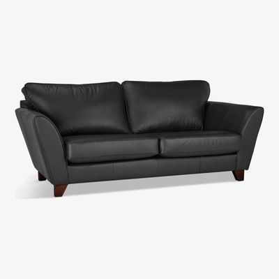 John Lewis John Lewis & Partners Oslo Leather Large 3 Seater Sofa, Dark Leg
