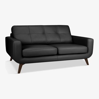 John Lewis John Lewis & Partners Barbican Leather Large 3 Seater Sofa, Dark Leg