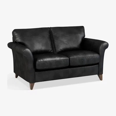 John Lewis John Lewis & Partners Charlotte Small 2 Seater Leather Sofa, Dark Leg