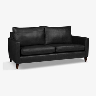 John Lewis John Lewis & Partners Bailey Leather Large 3 Seater Sofa, Dark Leg