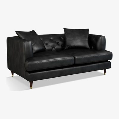John Lewis John Lewis & Partners Chester Medium 2 Seater Leather Sofa, Dark Leg