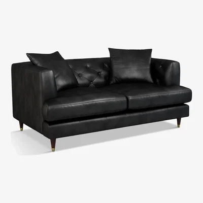 John Lewis John Lewis & Partners Chester Medium 2 Seater Leather Sofa, Dark Leg