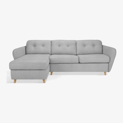 John Lewis House by John Lewis Arlo LHF Chaise with Storage Sofa Bed, Light Leg