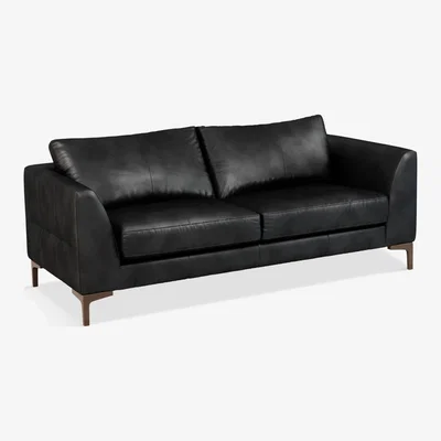 John Lewis John Lewis & Partners Belgrave Large 3 Seater Leather Sofa, Dark Leg