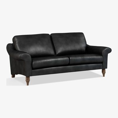 John Lewis John Lewis & Partners Camber Large 3 Seater Leather Sofa, Dark Leg