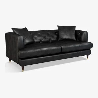 John Lewis John Lewis & Partners Chester Large 3 Seater Leather Sofa, Dark Leg