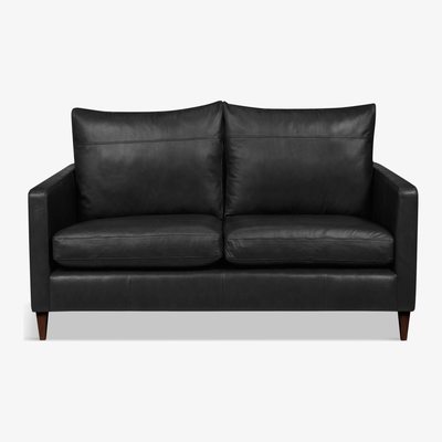 John Lewis John Lewis & Partners Bailey Leather Small 2 Seater Sofa, Dark Leg