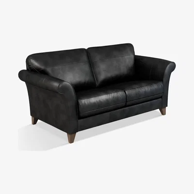 John Lewis John Lewis & Partners Charlotte Large 3 Seater Leather Sofa, Dark Leg