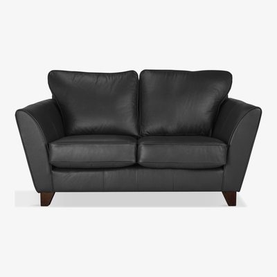 John Lewis John Lewis & Partners Oslo Leather Small 2 Seater Sofa, Dark Leg