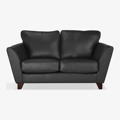 John Lewis John Lewis & Partners Oslo Leather Small 2 Seater Sofa, Dark Leg