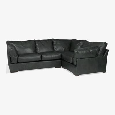 John Lewis John Lewis & Partners Java RHF Leather Corner Sofa, Dark Leg