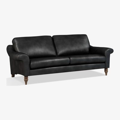 John Lewis John Lewis & Partners Camber Grand 4 Seater Leather Sofa, Dark Leg