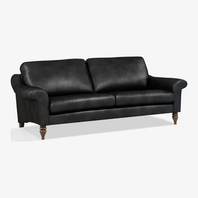 John Lewis John Lewis & Partners Camber Grand 4 Seater Leather Sofa, Dark Leg
