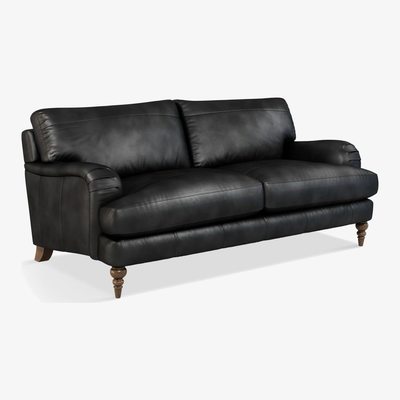 John Lewis John Lewis & Partners Otley Large 3 Seater Leather Sofa, Dark Leg