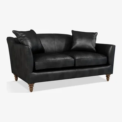 John Lewis Croft Collection Melrose Small 2 Seater Leather Sofa, Dark Leg