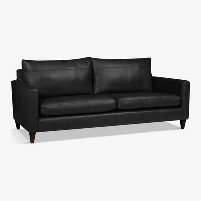 John Lewis John Lewis & Partners Bailey Leather Grand 4 Seater Sofa, Dark Leg